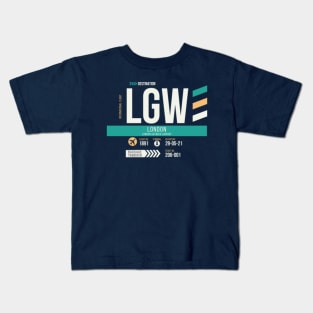 London (LGW) Airport Code Baggage Tag Kids T-Shirt